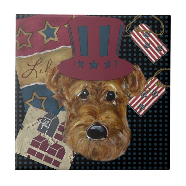 AMERICANA AIREDALE KAKELPLATTA (Framsidan)
