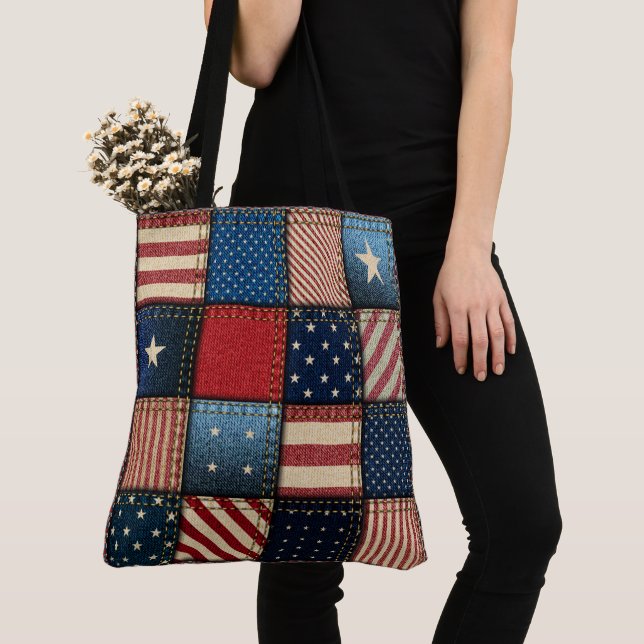 Americana All over Print Tote 1 Tygkasse (Närbild)