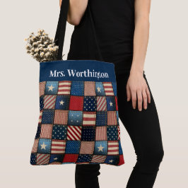 Americana All over Print Tote Version 2 Tygkasse