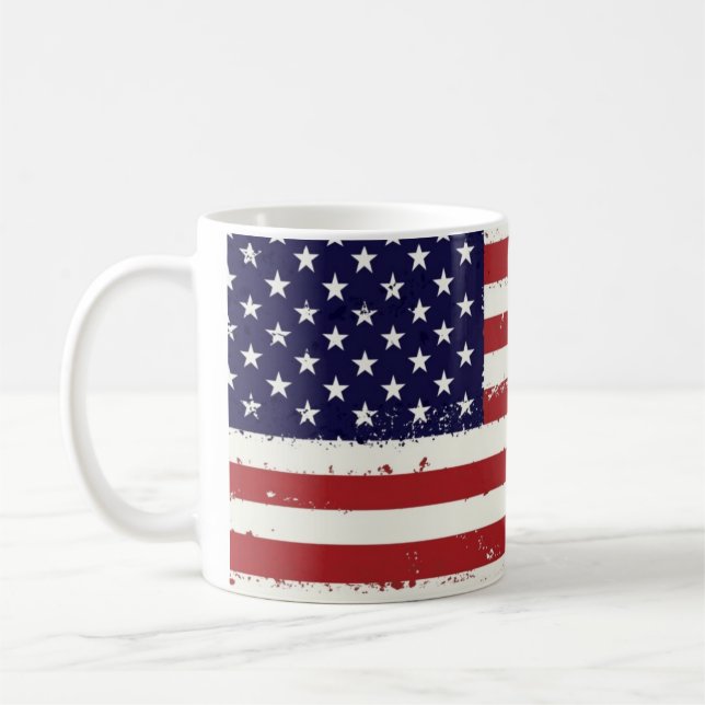Americana amerikanska flaggankaffemugg kaffemugg (Vänster)