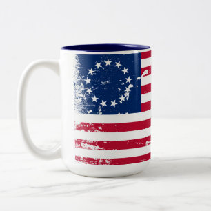 Americana amerikanska flaggankaffemugg Två-Tonad mugg