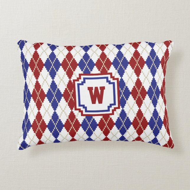 Americana Argyle accent Pillow Prydnadskudde (Framsidan)