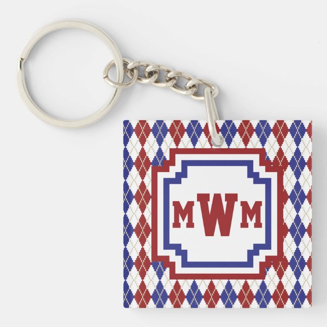 Americana Argyle Akryl Nyckelring (Framsidan)