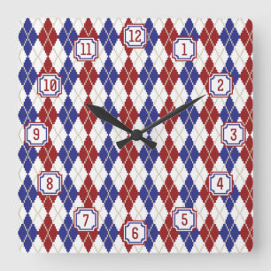 Americana Argyle Clock Fyrkantig Klocka