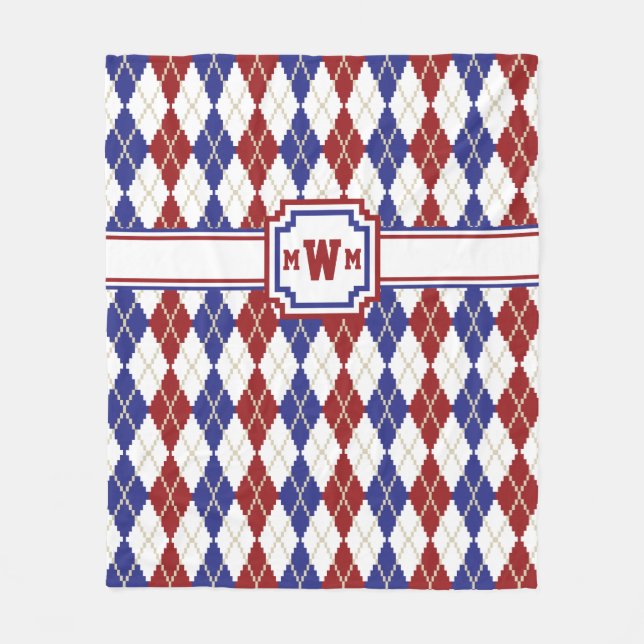 Americana Argyle Fleece Blanket (Framsidan)