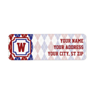 Americana Argyle Return-adressetikett Returadress Etikett
