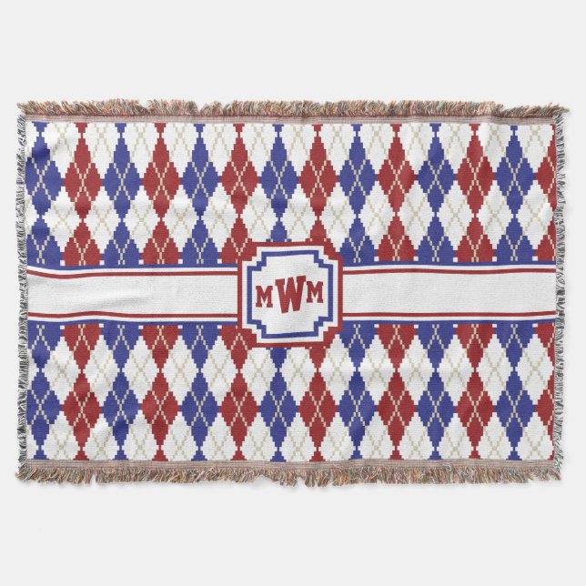 Americana Argyle Throw Blanket Mysfilt (Framsidan)