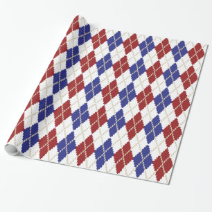 Americana Argyle Wrapping Papper Presentpapper