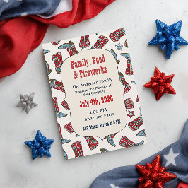 Americana Cowboy-stövlar Fjärde juli-inbjudan Inbjudningar