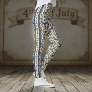 Americana Eagles Blommiga stjärnor och ränder ID12 Leggings