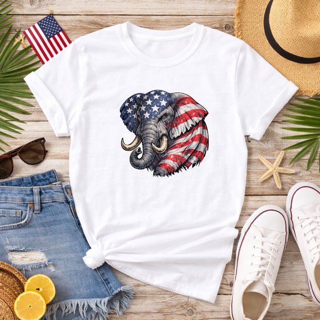 Americana elefantflagga t shirt (Skapare uppladdad)
