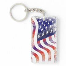 Americana Flagga 2-Sidig Nyckelring