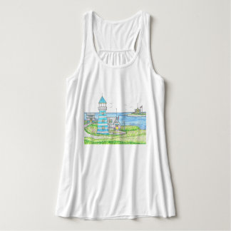 Americana Flowy Tanktop Linne Med Racerback