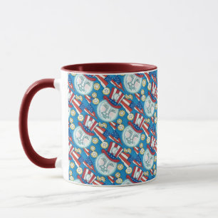 AMERICANA FOLK ART PATRIOTIC MAN I MÅNE MUGG