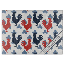 Americana Folk Art Roosters – Rustic Farm Pattern