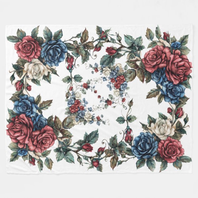 Americana Garden Patriot Rosor Fleecefilt (Framsidan (Horisontell))