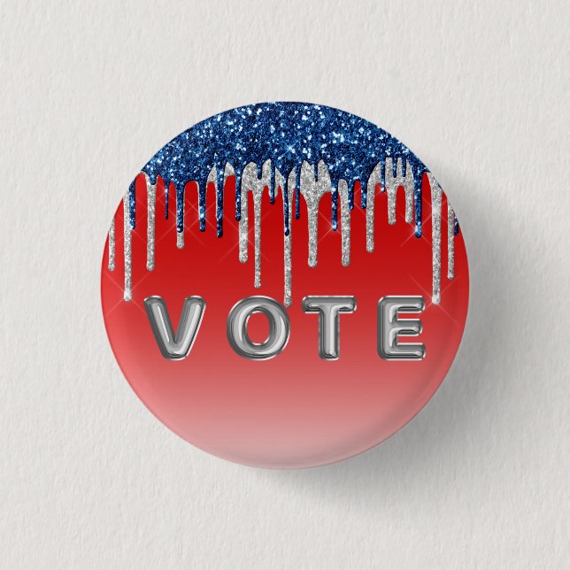 Americana Glitter Drip Vote Knapp (Framsida)