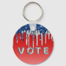 Americana Glitter Drip Vote Nyckelring