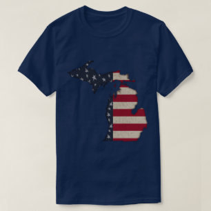 Americana Grunge Michigan Framsida och baksida T Shirt