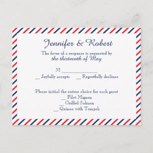 Americana Hearts Bröllop OSA Postcard Inbjudan Vykort