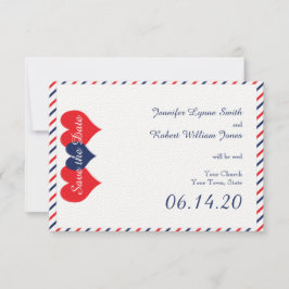 Americana Hearts Bröllop spara datum Datumet