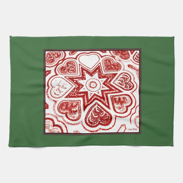 'Americana Hearts' Kitchen Towel Kökshandduk (Horisontell)