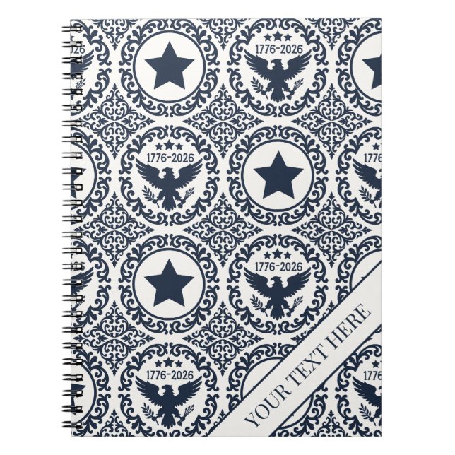 Americana Heritage Eagle Medaljong (Navy Cream) Anteckningsbok (Framsidan)