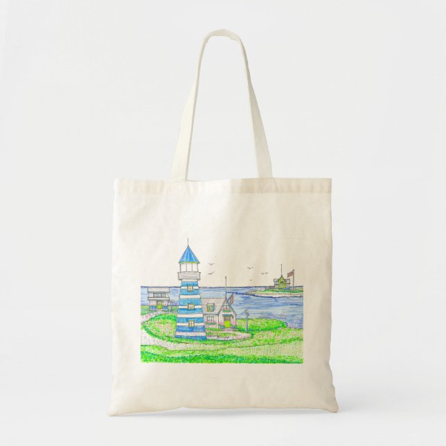 Americana Lighthouse Livsmedel Tote Bag Tygkasse (Framsidan)