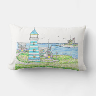 Americana Lighthouse Lumbar Pillow Lumbarkudde