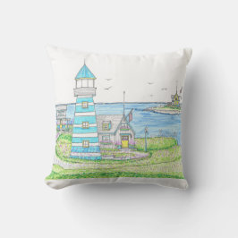 Americana Lighthouse Utomhusfyllning Kudde