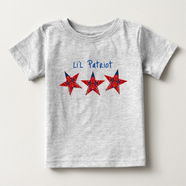 Americana Li'l Patriot Bandana Stars Baby T-shirt (Framsida)
