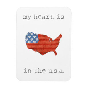 Americana min hjärta är i USA kartan Magnet