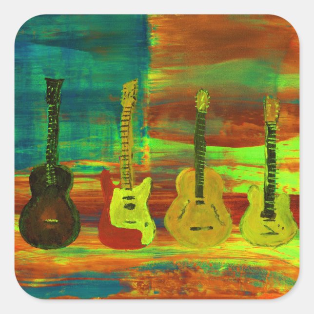 Americana Music Fyrkantigt Klistermärke (Framsida)