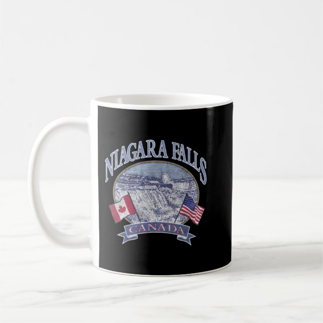 Americana Niagara Falls Scene Canada America Flagg Kaffemugg (Vänster)
