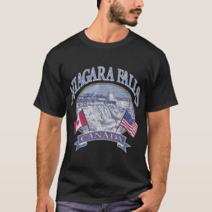 Americana Niagara Falls Scene Canada America Flagg T Shirt