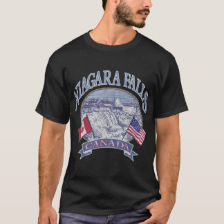 Americana Niagara Falls Scene Canada America Flagg T Shirt