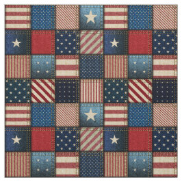 Americana Patchwork Image Fabric Tyg
