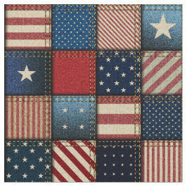 Americana Patchwork Image Fabric Tyg