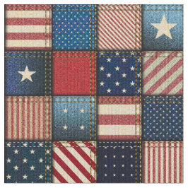 Americana Patchwork Image Fabric Tyg