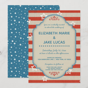Americana Patriotic bröllopsinbjudan Inbjudningar