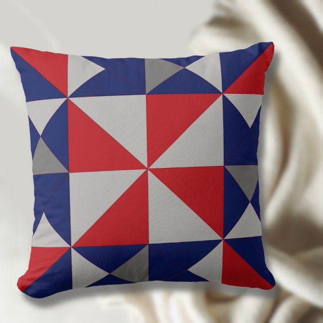 Americana Pinjul Quilt Block Dekorativ kudde (Skapare uppladdad)
