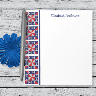 Americana Quilt Block Gräns Note Pad