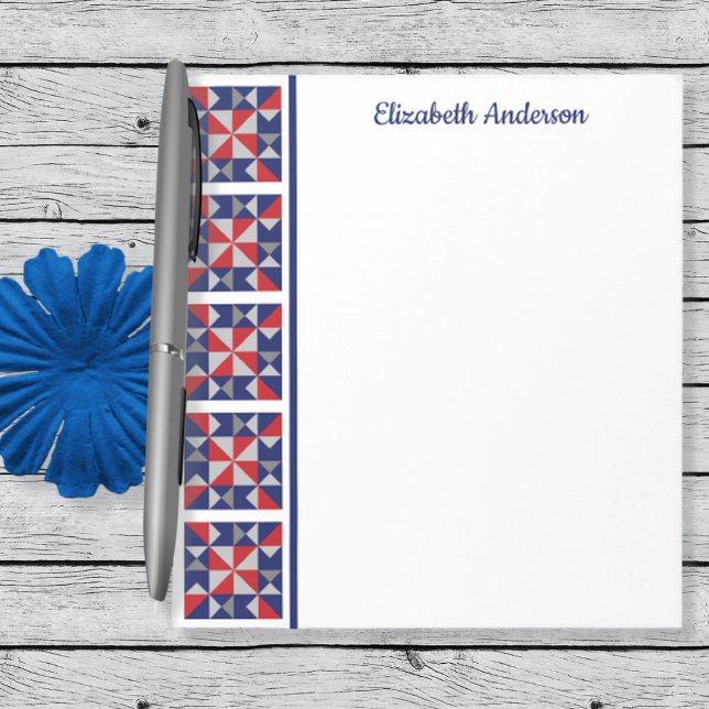 Americana Quilt Block Gräns Note Pad (Skapare uppladdad)