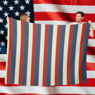 Americana-ränder – mysig filt i fleece