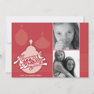 Americana Red Ornament Helgdag Photo Card Julkort