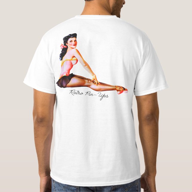 Americana Retro 1950-talets Pin Up Girl Ballerina T Shirt (Baksida)