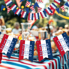 Americana Röd Vit Blå Ränder Amerika 1776 2026 Vimplar