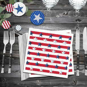 Americana Röd Vit Blå Stjärnor Och Ränder Pappersservett