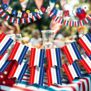 Americana Röd Vit Blå Stjärnor Och Ränder Vimplar