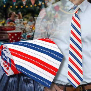 Americana Röd Vit Blå Stjärnor & Ränder Slips